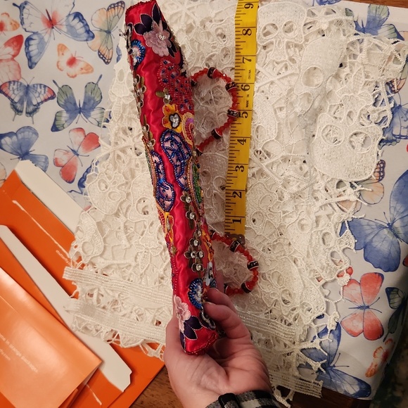 Beaded purse red and multi color - Picture 5 of 10